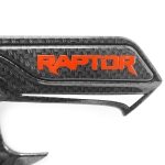 ถ้วยกันรอย เบ้ารองมือเปิด เบ้าปีก โลโก้สีแดง "RAPTOR" 4 ประตู 4 ชิ้น สีเครฟล่าดำ สำหรับ Ford Raptor Ranger XLT Wildtrak 4x2 4x4 ปี 2022-2023